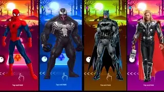 Deadpool 🆚Thanos 🆚 Captain America 🆚 Iron Man, Tiles Hop DANCE Battle! 🎮🕺