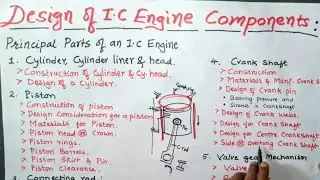 Design of IC Engine Components| Design of Cylinder | Design of Piston | Design of Crank Shaft| DME 2