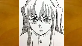 Anime Sketch | How to Draw Muichiro Tokito from Demon Slayer | Step-by-Step Art Process