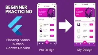 Flutter UI Practicing | Floating action button-center docked.