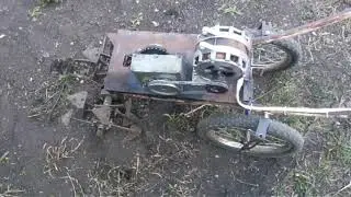 Самодельный электрокультиватор с двигателем от стиральной машины.