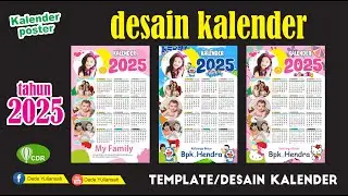 DESAIN KALENDER TAHUN 2025 LENGKAP DAN KEREN CORELDRAW