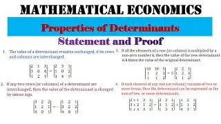 Properties of Determinants | PROOF