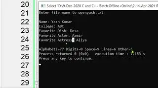 14 Apr 2021 C++ Additional Logic during File Read Copy File and Exception Handling