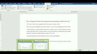 How to change APA style citation to numbered style using Endnote 8 software in  Microsoft word