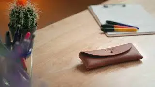 Top Grain Leather Pen Case with Metal Snap Fastener | Londo