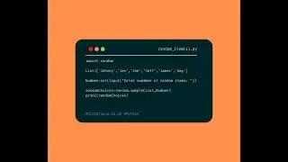 Python lists - Select multiple random items from list