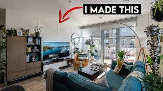 How I transformed my living room with a chevron accent wall! Wood panelling DIY