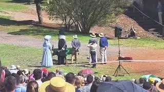 Paul Kruger fires off the Canon at the Voortrekkermonument