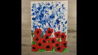 как пальчиками нарисовать маки ?