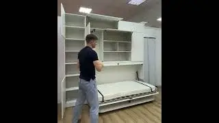 Горизонтальная шкаф-кровать трансформер со столом