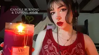 Wood Wick Candle Burning ASMR | Tapping, Scratching, Crackling Sounds, Whispering
