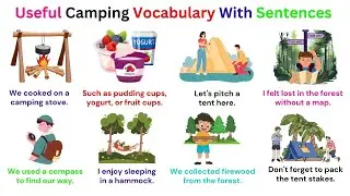 Useful Camping Vocabulary With Sentences | English Action Verbs for Beginner | A Mind Map Journey