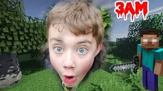 Playing Minecraft at 3am (HEROBRINE ATTACKED US)