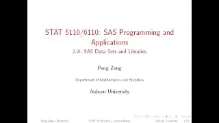 SAS - 2A - SAS Data Sets and Libraries