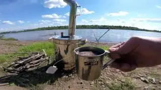Угольный самовар из нержавеющей стали, походный 