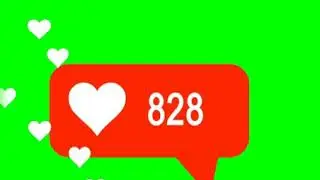 HEARTS AND LIKE ON GREEN SCREEN