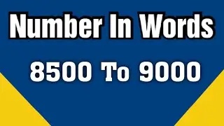 Number name 8500 to 9000