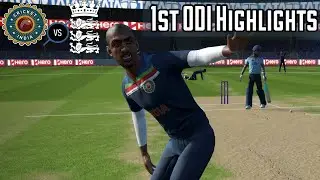 India vs England | 1st ODI Highlights | 23rd March 2021 - IND VS ENG | Cricket 19