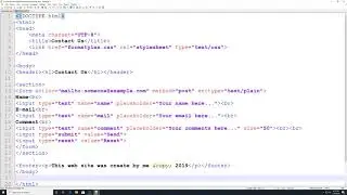 html & css basics: contact us email form
