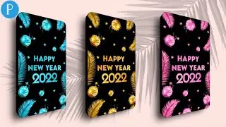 Happy new year card design || New year poster design in Pixellab