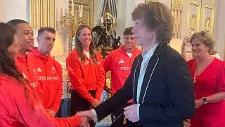 Mick Jagger Meets British Olympians in Paris on 7/25/24