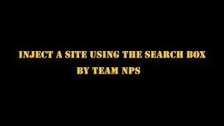 Find Injection Point Using Search Box By Team NPS