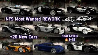 All New Police Cars (20+ New Cars) Heat Levels 1–15 NFS Most Wanted Rework