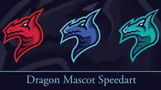 TUTORIAL DRAGON MASCOT LOGO SPEEDART