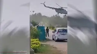 Dramatic footage shows dangerous landing of Indian military helicopter