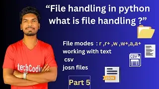 File Handling 🐍📂 in python | working with text, csv , json files in python | 