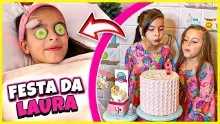 Festa de aniversário surpresa - spa da laura | Jéssica Godar e Laurinha e Helena e Gabriel