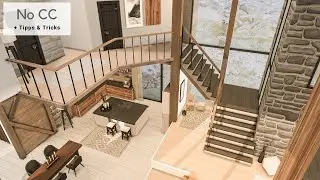 The Sims 4 Winter Lake Lodge | No CC | Stop Motion Speedbuild