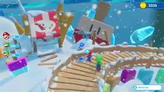 Mario + Rabbids: Kingdom Battle - World 2 - Defeat 6 Enemies Battle in Snow with Tornado