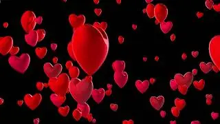 Hearts Floating Overlay 4k ( Heart Floating black screen )