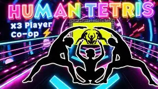 HUMAN TETRIS 3 Player Co-op ⚡ | Easy Game Challenge | High-Quality Immersive Interactive Warm-Up