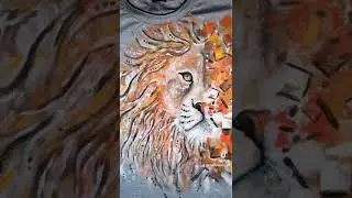 DESIGN T-shirt LION | роспись на футболке ЛЕВ