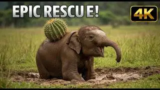 Epic Rescue Team Saves Elephant from Cactus