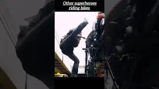 Other superheroes riding bikes vs 🥶 #shortsviral #marvel #ytshort #venom