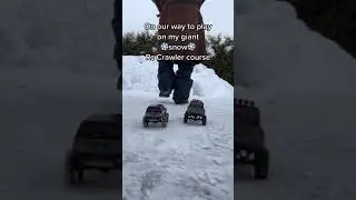 On our way to play in the snow on my giant outdoor RC crawler course