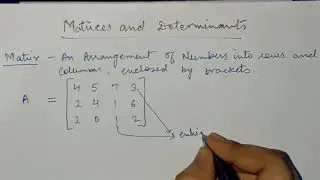 Introduction to Matrices and Determinants (Basics) / Business Mathematics