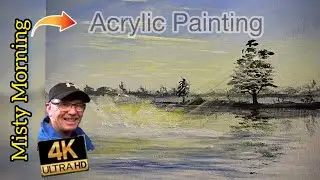 Acrylic Landscape Painting Lesson /Misty Morning