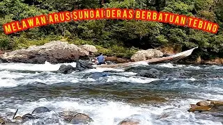 Dangerous River with swift currents and rocky cliffs, challenging adrenaline to cross this river!