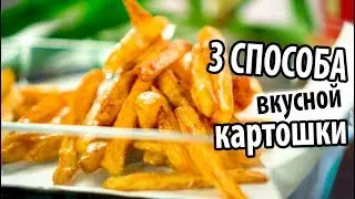 3 способа вкусно приготовить картофель: фри, дольки, печеный.