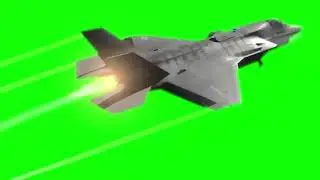 Aeronave a Jato Voando - Flying Jet Aircraft  [Fundo Verde - Chroma Key]
