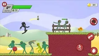 1. FIGHTING ZOMBIES - Stickman Zombie Shooter Gameplay Walkthrough (Android, iOS)