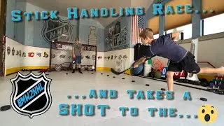 Stick Handling Race, and then take a slapshot to the... what?!?