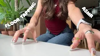 ASMR Floor tapping and scratching! (Fake nails, fabric scratching, visual triggers)