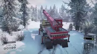 AWD lock success in the heavy snow by a heavy crane [SnowRunner 4]
