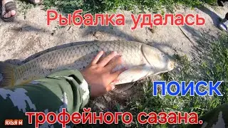 Рыбалка удалась поиск трофейного сазана.